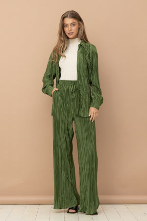 In My Comfy Era Pleated Blouse Pants Set