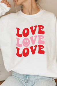 LOVE LOVE LOVE Happy Face Sweatshirt