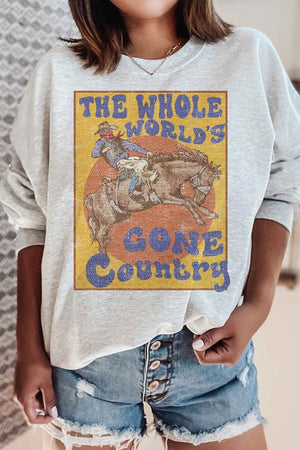 The Whole World Has Gone Country Sweatshirt in PLUS
