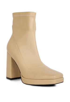 Madison Square Toe Chunk Heel Ankle Boots