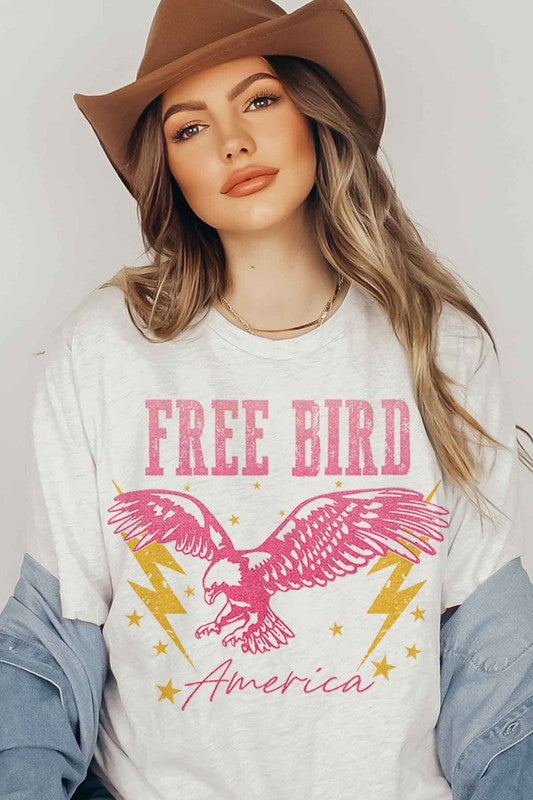 Free Bird America Graphic Plus Size Tee