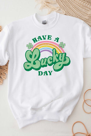 HAVE A LUCKY DAY RAINBOW GRAPHIC SWEATSHIRT