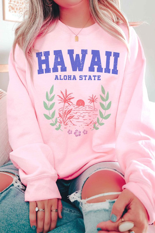 HAWAII ALOHA STATE GRAPHIC SWEATSHIRT