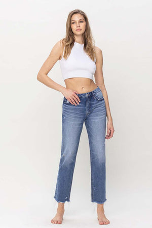 High Rise Straight Jeans by Flying Monkey