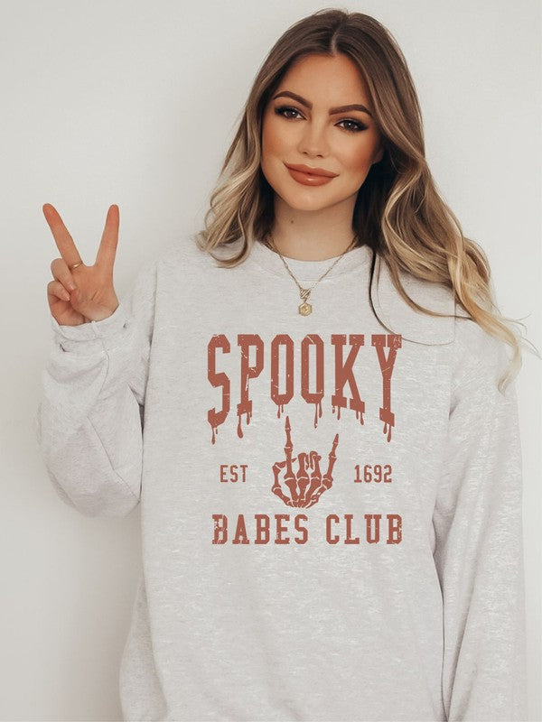 Spooky Babes Club EST 1692 Crew Sweatshirt