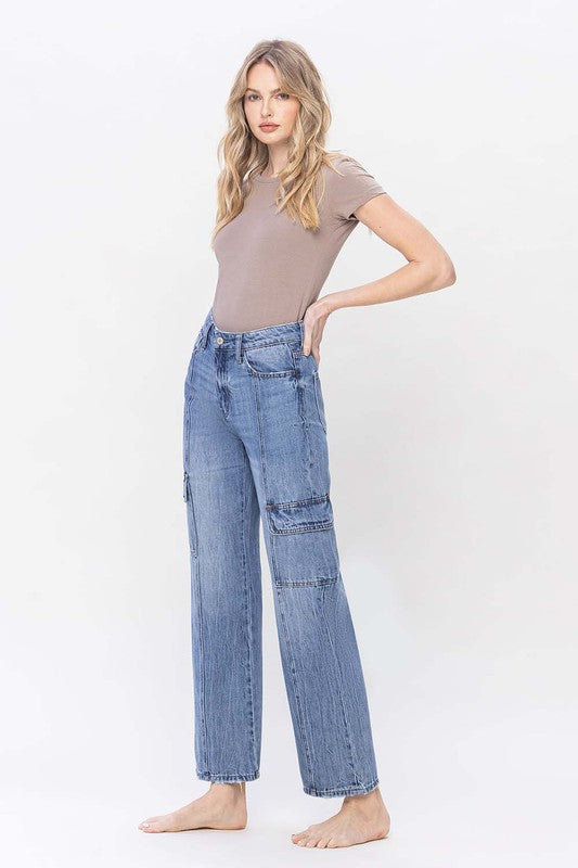 High Rise Dad Cargo Jeans
