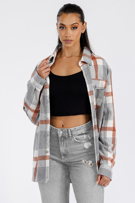 Your Boyfriend's Oversized Soft Flannel Shacket