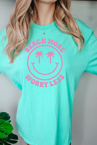 Beach More Worry Less Oversized Tee