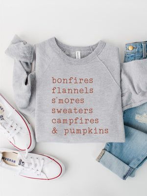 bonfires flannels s'mores Bella Crew Sweatshirt