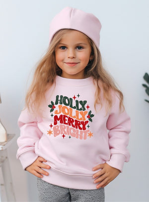 Holly Jolly Merry Bright Graphic Sweatshirt Toddler