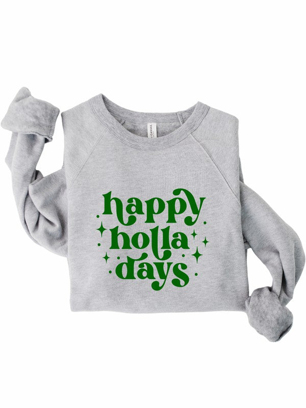 Happy Holla Days Graphic Premium Crew in Plus
