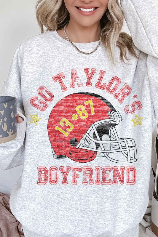 Go Taylor's Boyfriend FOOTBALL OVERSIZED SWEATSHIRT