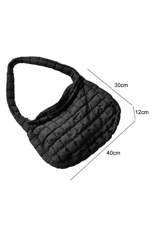 Quilted Zipper Shoulder Bag