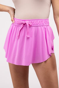 Let's Play Ruffle Hem Tennis Skirt with Hidden Inner Pockets