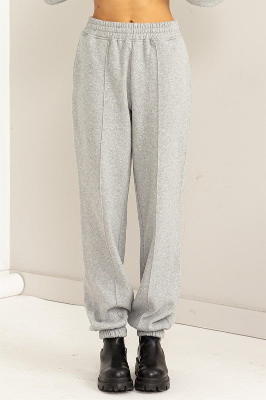 Cute Take High-Waisted Pintuck Sweatpants