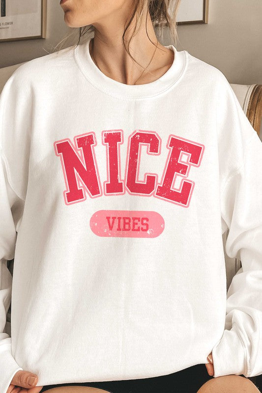 NICE VIBES Graphic Sweatshirt