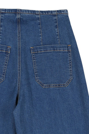 Flared High Waist Pin-Tuck Jeans