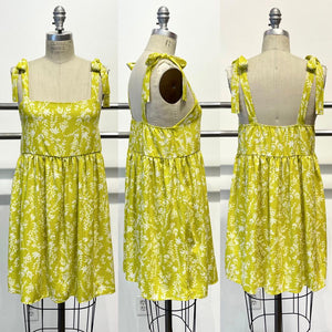 Folklore Dress in Chartreuse