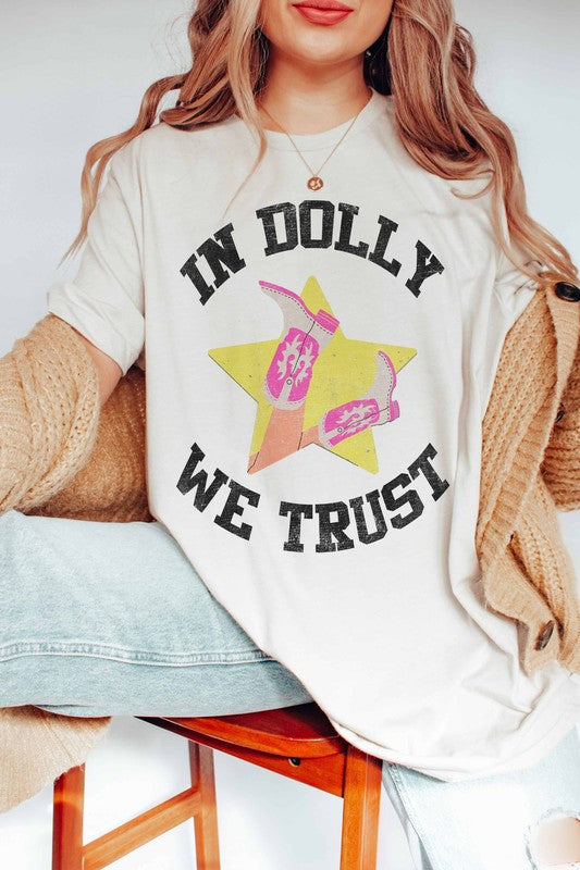IN DOLLY WE TRUST GRAPHIC TEE PLUS SIZE