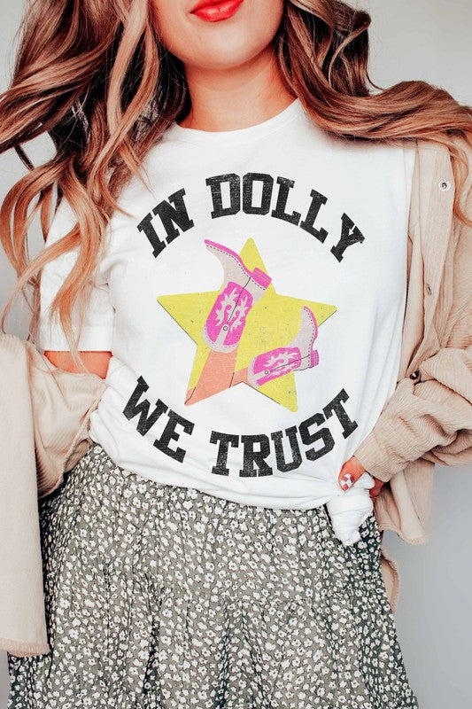 IN DOLLY WE TRUST GRAPHIC TEE PLUS SIZE
