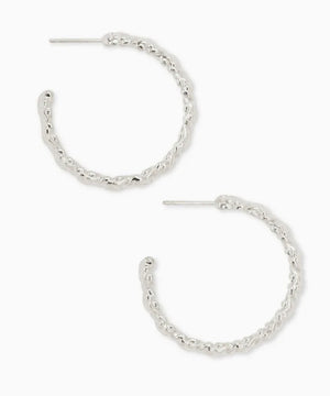 Natalie Silver Hoop Earrings In Silver