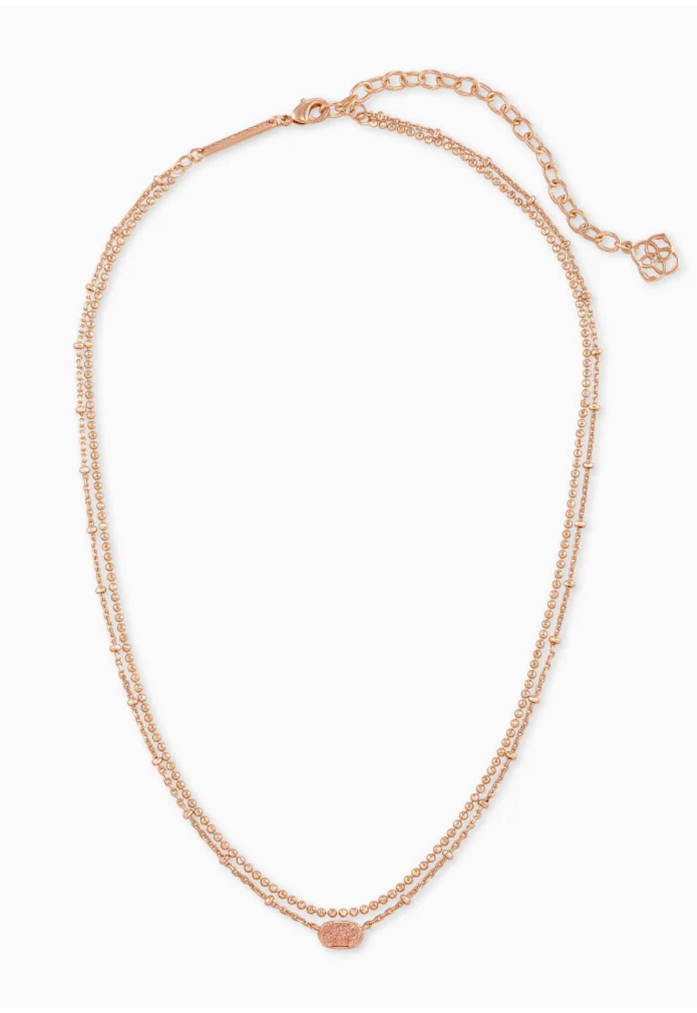 Emilie Rose Gold Multi Strand Necklace In Sand Drusy