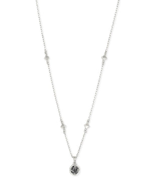 Nola Silver Pendant Necklace In Platinum Drusy