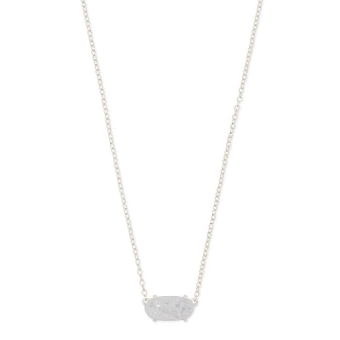 The Everly Silver Pendant Necklace In Iridescent Drusy by Kendra Scott